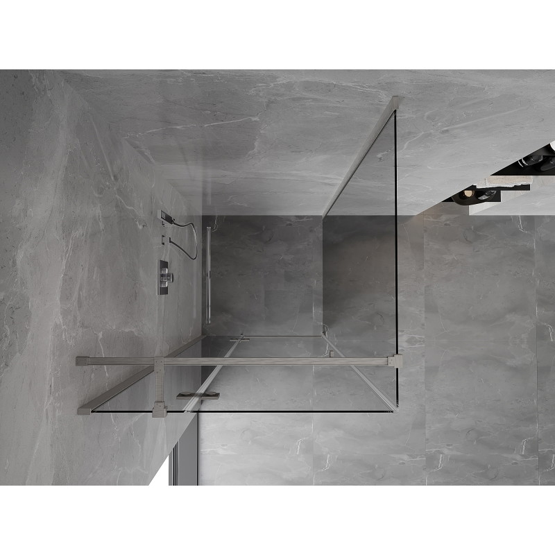 Mexen Mist-H T cabine de douche pivotante gauche 100 x 100 cm, transparent, nickel brossé - 8A5T-100-100-97-00-L