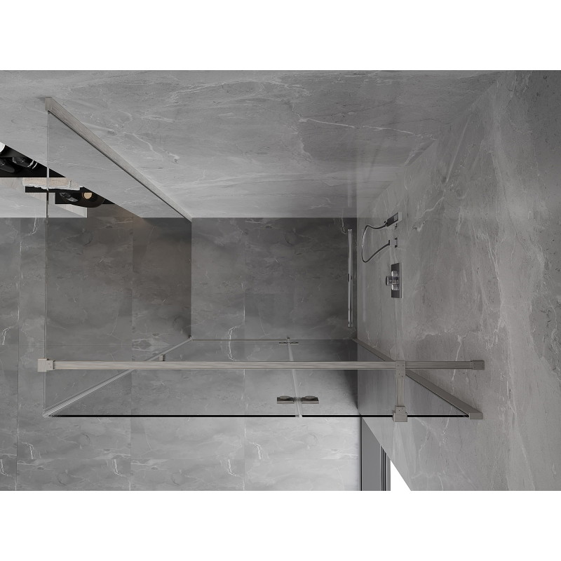 Mexen Mist-H T cabine de douche pivotante droite 80 x 70 cm, transparent, nickel brossé - 8A5T-080-070-97-00-P