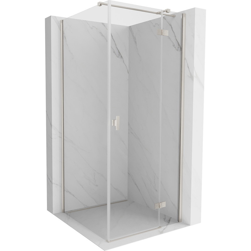 Mexen Mist-H T cabine de douche pivotante à droite 85 x 85 cm, transparent, nickel brossé - 8A5T-085-085-97-00-P