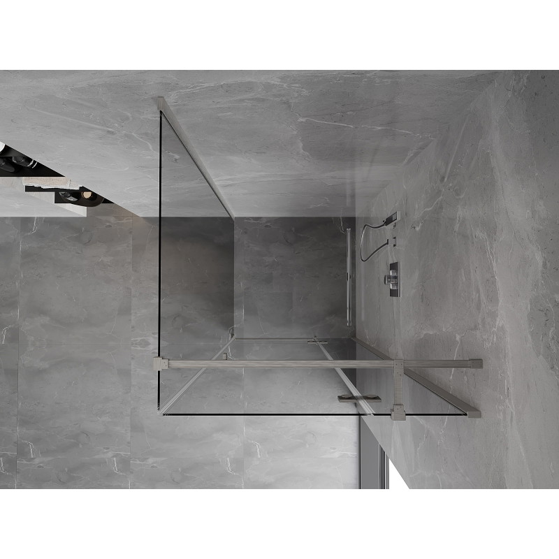 Mexen Mist-H T cabine de douche pivotante droite 95 x 95 cm, transparent, nickel brossé - 8A5T-095-095-97-00-P