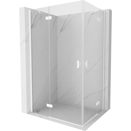 Mexen Mist-H Duo cabine de douche pivotante gauche 90 x 75 cm, transparent, blanc - 8A5-090L-075P-20-00