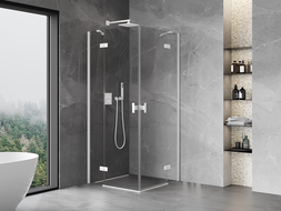 Mexen Mist-H Duo cabine de douche pliante 70 x 70 cm, transparent, chrome - 8A5-070L-070P-01-00