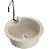 Mexen Diego évier en granit 1 bac avec robinet de cuisine Telma, beige - 6512-69-670200-00