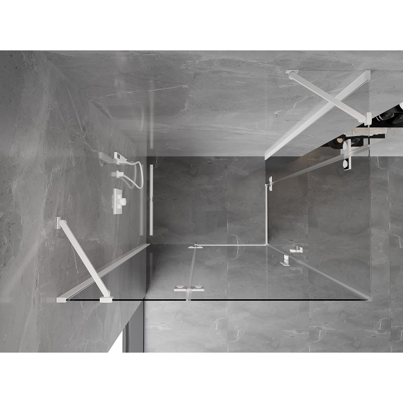Mexen Mist-H Double cabine de douche pivotante gauche 120 x 105 cm, transparent, blanc - 8A5-120L-105P-20-00