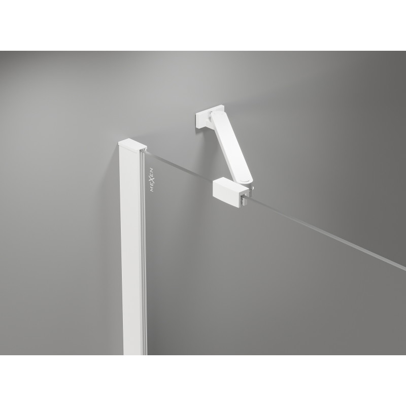 Mexen Mist-H Cabine de douche duo à charnières droite 80 x 110 cm, transparente, blanche - 8A5-080L-110P-20-00
