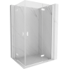 Mexen Mist-H Cabine de douche duo à charnières droite 80 x 110 cm, transparente, blanche - 8A5-080L-110P-20-00