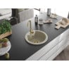 Mexen Diego Évier granit 1 bac avec robinet de cuisine Telma, beige - 6512-69-670200-50