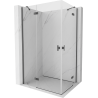 Mexen Mist-H Duo cabine de douche pivotante gauche 90 x 70 cm, transparent, gris acier brossé - 8A5-090L-070P-66-00