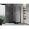 Mexen Mist-H Duo cabine de douche pivotante gauche 90 x 80 cm, transparent, gris anthracite brossé - 8A5-090L-080P-66-00