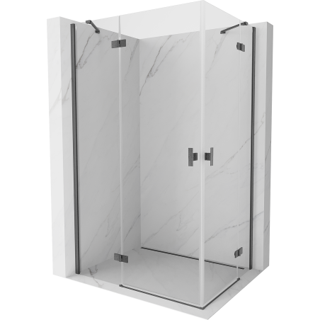 Mexen Mist-H Duo cabine de douche pivotante gauche 90 x 80 cm, transparent, gris anthracite brossé - 8A5-090L-080P-66-00