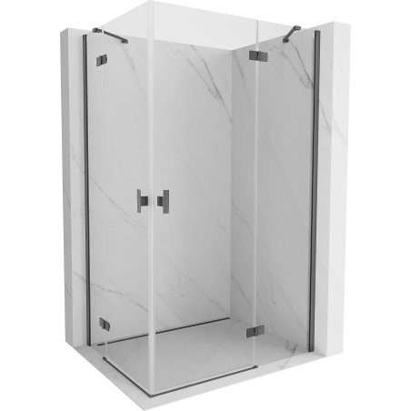 Mexen Mist-H Cabine de douche pliante duo côté droit 85 x 90 cm, transparent, gris pistolet brossé - 8A5-085L-090P-66-00