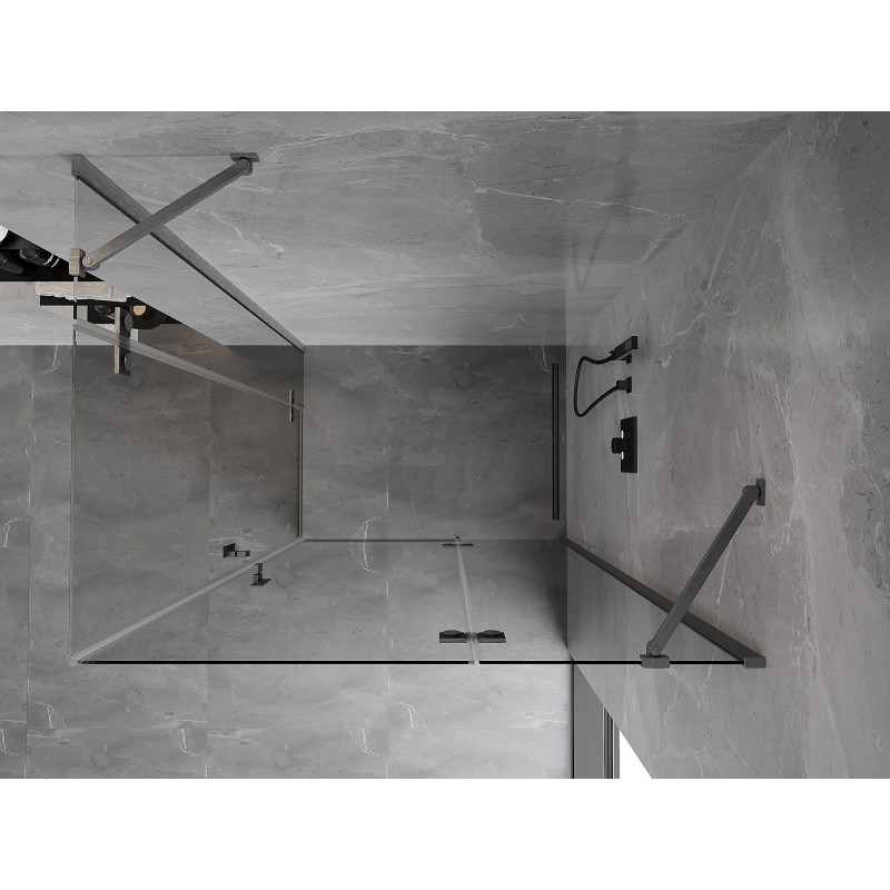 Mexen Mist-H Duo cabine de douche pivotante droite 100 x 120 cm, transparent, gris canon brossé - 8A5-100L-120P-66-00