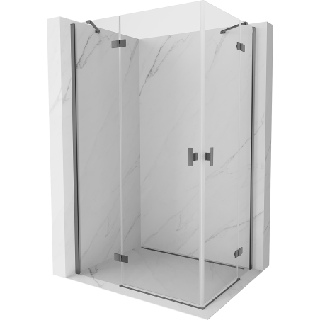 Mexen Mist-H Duo cabine de douche pivotante gauche 90 x 70 cm, transparent, métal canon - 8A5-090L-070P-95-00