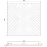 Mexen Linea 01 panneau mural acoustique 60 x 60 cm (4 pièces), feutre 9 mm, placage technique, Chêne Blanchi