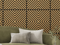 Mexen Linea 01 panneau mural acoustique 60 x 60 cm (4 pièces), feutre 9 mm, placage technique, Chêne Classic
