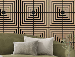 Mexen Linea 02 panneau mural acoustique 60 x 60 cm (4pcs), feutre 9 mm, placage technique, Chêne Blanchi - S110-60607-02-040