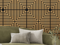 Mexen Linea 02 panneau mural acoustique 60 x 60 cm (4 pièces), feutre 9 mm, placage technique, Chêne Classique