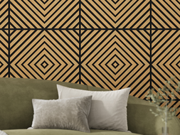 Mexen Linea 03 panneau mural acoustique 60 x 60 cm (4pcs), feutre 9 mm, placage technique, Chêne Classic - S110-60607-03-041