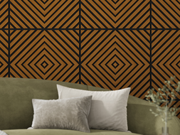 Mexen Linea 03 panneau mural acoustique 60 x 60 cm (4 pièces), feutre 9 mm, placage technique, Chêne Naturel