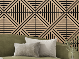 Mexen Linea 05 panneau mural acoustique 60 x 60 cm (4pcs), feutre 9 mm, placage technique, Chêne Blanchi - S110-60607-05-040