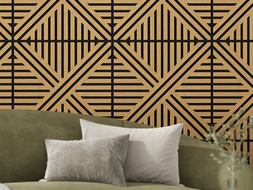 Mexen Linea 05 panneau mural acoustique 60 x 60 cm (4 pièces), feutre 9 mm, placage technique, Chêne Classique