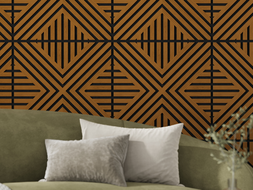 Mexen Linea 05 panneau mural acoustique 60 x 60 cm (4 pièces), feutre 9 mm, placage technique, Chêne Naturel