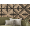 Mexen Linea 06 panneau mural acoustique 60 x 60 cm (4 pcs), feutre 9 mm, placage technique, Chêne blanchi - S110-60607-06-040