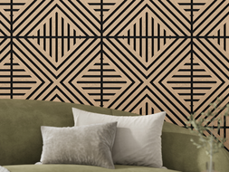Mexen Linea 06 panneau mural acoustique 60 x 60 cm (4 pcs), feutre 9 mm, placage technique, Chêne blanchi - S110-60607-06-040