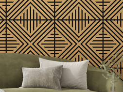 Mexen Linea 06 panneau mural acoustique 60 x 60 cm (4 pièces), feutre 9 mm, placage technique, Chêne Classic