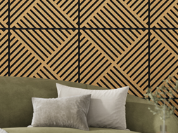 Mexen Linea 08 panneau mural acoustique 60 x 60 cm (4 pièces), feutre 9 mm, placage technique, Chêne Classic