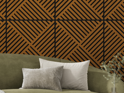 Mexen Linea 08 panneau mural acoustique 60 x 60 cm (4 pcs), feutre 9 mm, placage technique, Chêne Naturel - S110-60607-08-042