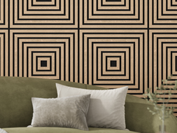 Mexen Linea 13 panneau mural acoustique 60 x 60 cm (4 pcs.), feutre 9 mm, placage technique, Chêne blanchi - S110-60607-13-040