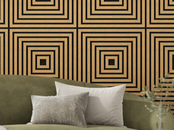 Mexen Linea 13 panneau mural acoustique 60 x 60 cm (4 pièces), feutre 9 mm, placage technique, Chêne Classique