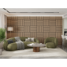 Mexen Linea 15 panneau mural acoustique 60 x 60 cm (4 pcs), feutre 9 mm, placage technique, Chêne blanchi - S110-60607-15-040