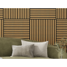 Mexen Linea 15 panneau mural acoustique 60 x 60 cm (4 pièces), feutre 9 mm, placage technique, Chêne Classique