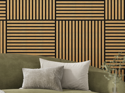 Mexen Linea 15 panneau mural acoustique 60 x 60 cm (4 pièces), feutre 9 mm, placage technique, Chêne Classique