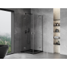 Mexen Mist-H Duo cabine de douche pivotante 100 x 100 cm, transparent, métal canon - 8A5-100L-100P-95-00