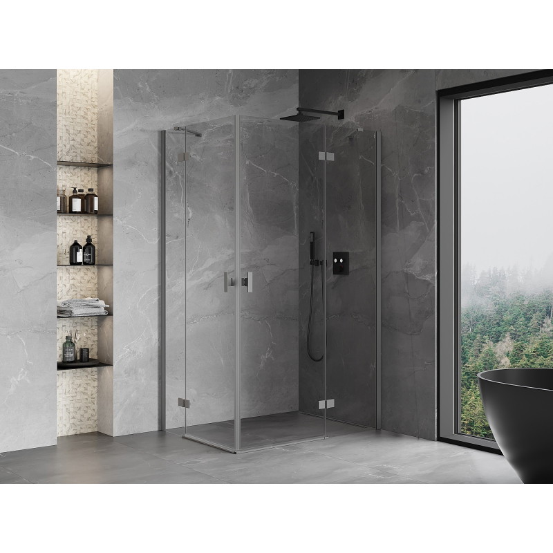 Mexen Mist-H Duo cabine de douche pliante 70 x 70 cm, transparent, chrome - 8A5-070L-070P-01-00
