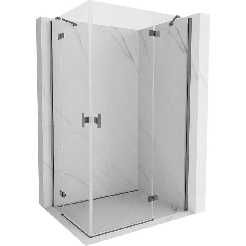 Mexen Mist-H Duo cabine de douche pivotante droite 70 x 105 cm, transparent, gun metal - 8A5-070L-105P-95-00