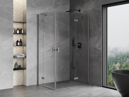 Mexen Mist-H Duo cabine de douche battante droite 75 x 105 cm, transparent, métal canon - 8A5-075L-105P-95-00