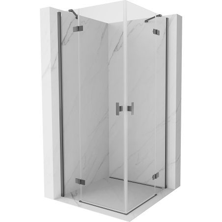 Mexen Mist-H Duo cabine de douche pivotante 110 x 110 cm, transparent, gun metal - 8A5-110L-110P-95-00