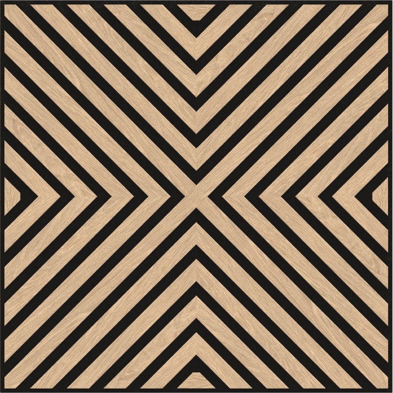 Mexen Linea 01 panneau mural acoustique 60 x 60 cm (4 pièces), feutre 9 mm, placage technique, Chêne Blanchi
