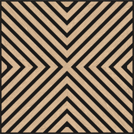 Mexen Linea 01 panneau mural acoustique 60 x 60 cm (4 pièces), feutre 9 mm, placage technique, Chêne Blanchi