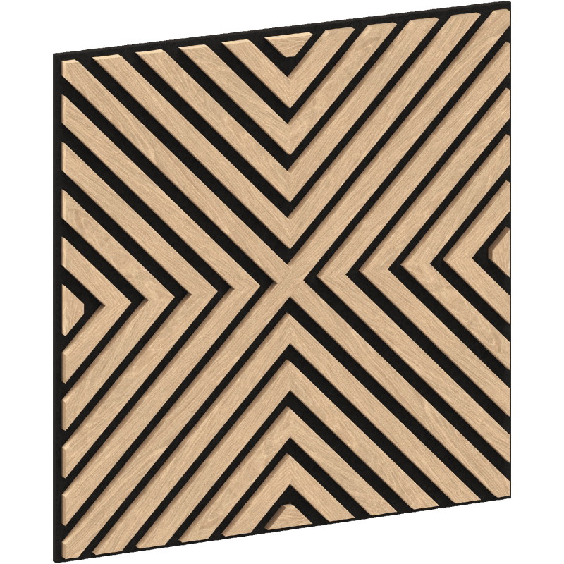 Mexen Linea 01 panneau mural acoustique 60 x 60 cm (4 pièces), feutre 9 mm, placage technique, Chêne Blanchi