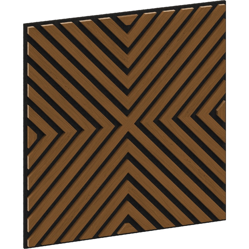 Mexen Linea 01 panneau mural acoustique 60 x 60 cm (4 pièces), feutre 9 mm, placage technique, Chêne Naturel