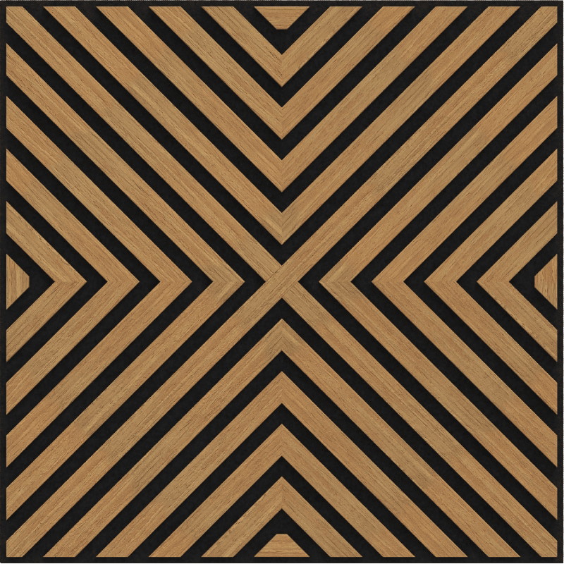 Mexen Linea 01 panneau mural acoustique 60 x 60 cm (4 pièces), feutre 9 mm, placage technique, Chêne Classic