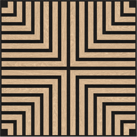 Mexen Linea 02 panneau mural acoustique 60 x 60 cm (4pcs), feutre 9 mm, placage technique, Chêne Blanchi - S110-60607-02-040