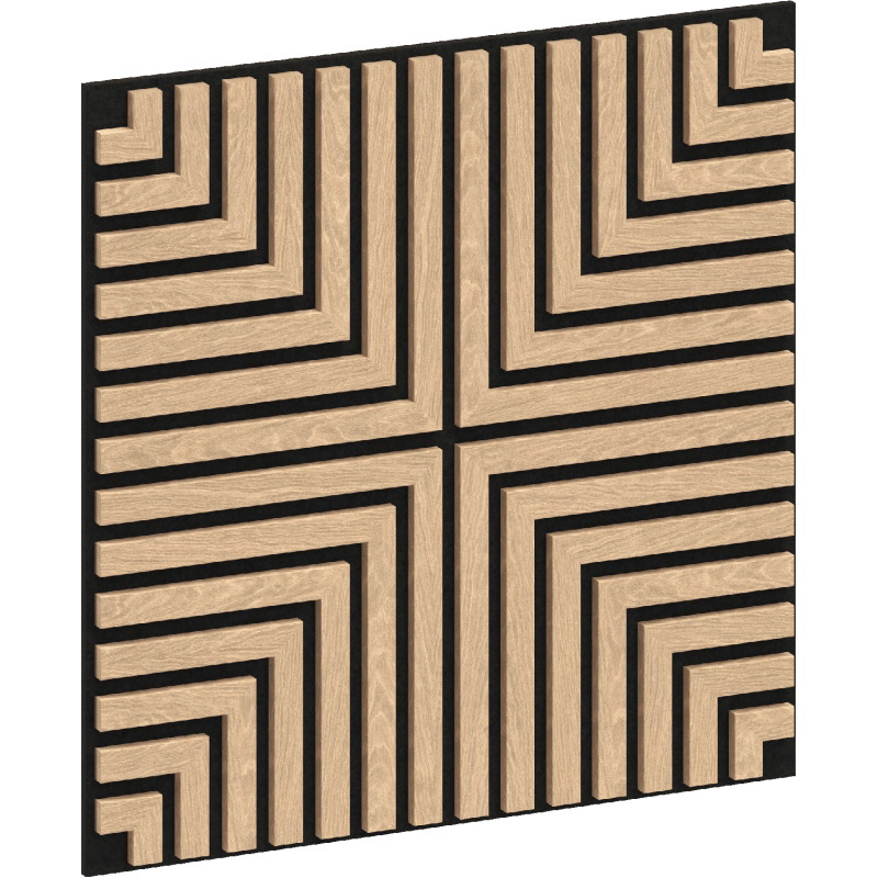 Mexen Linea 02 panneau mural acoustique 60 x 60 cm (4pcs), feutre 9 mm, placage technique, Chêne Blanchi - S110-60607-02-040