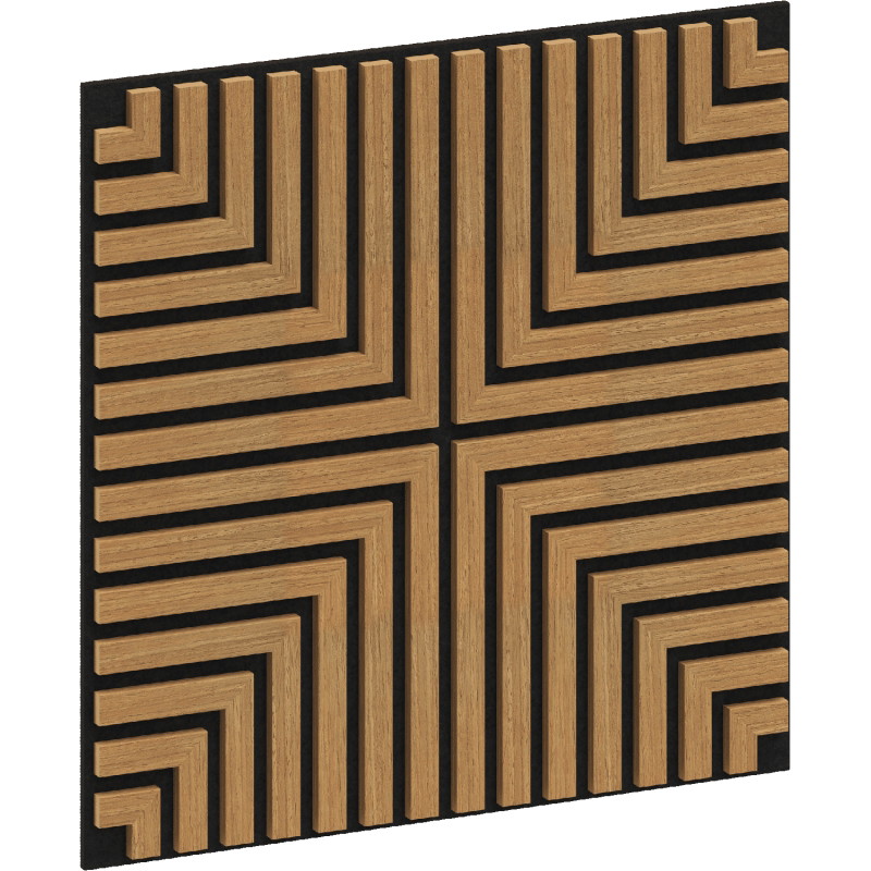 Mexen Linea 02 panneau mural acoustique 60 x 60 cm (4 pièces), feutre 9 mm, placage technique, Chêne Classique