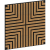 Mexen Linea 02 panneau mural acoustique 60 x 60 cm (4 pièces), feutre 9 mm, placage technique, Chêne Classique